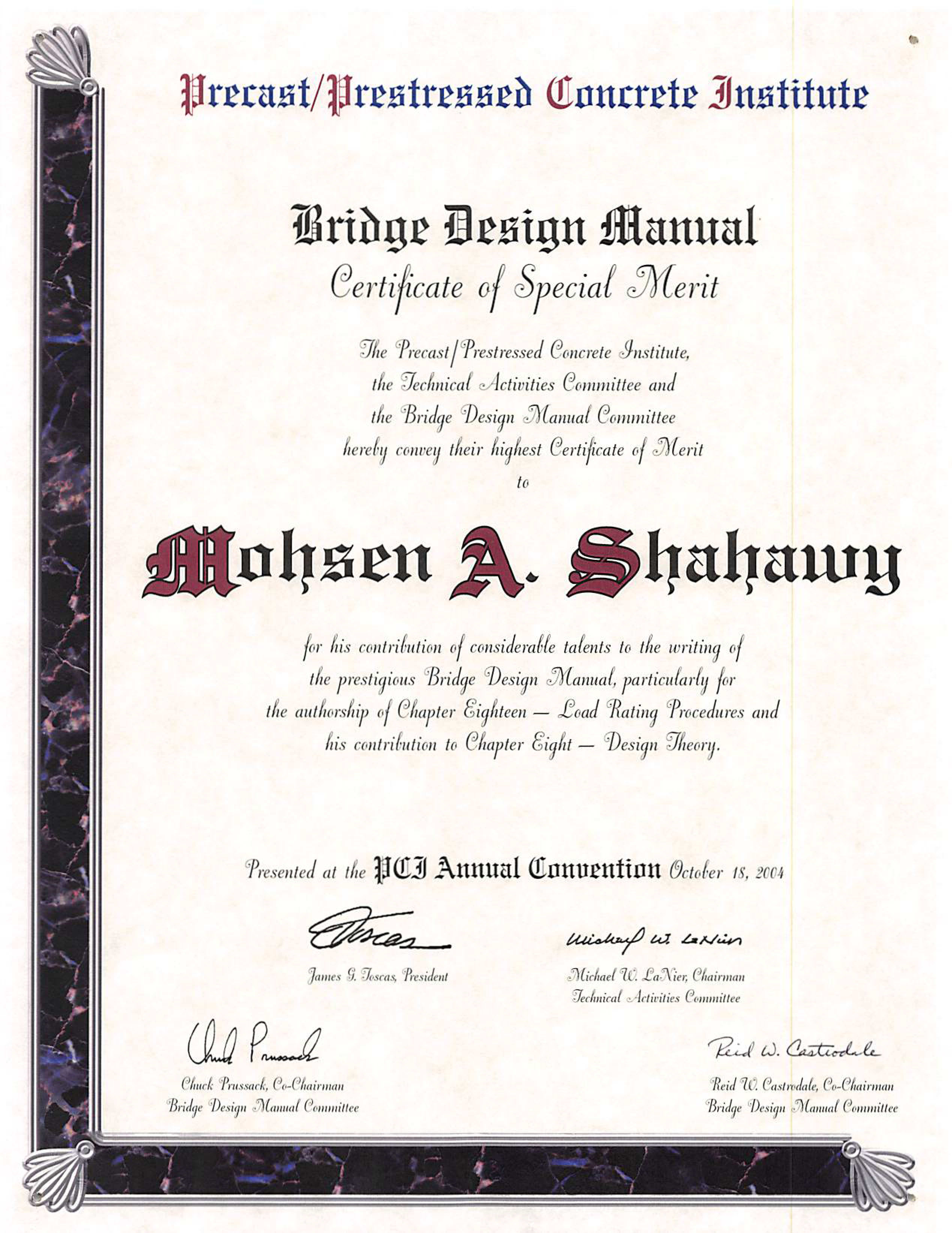 BDM Certificate